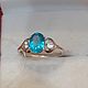 Заказать Кольцо с природным апатитом параиба и белыми сапфирами, 925. OLVIKSOL JEWELRY STORE. Ярмарка Мастеров. . Кольца Фото №3
