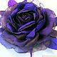 FABRIC FLOWERS. Chiffon rose ' Ultraviolet'. Brooches. fioridellavita. My Livemaster. Фото №4