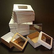 Материалы для творчества handmade. Livemaster - original item Box with window of the PREFORM (price per pack of 50 pieces), brown top. Handmade.