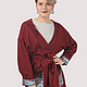 The Burgundy cardigan coat with natural fur, Cardigans, Moscow,  Фото №1