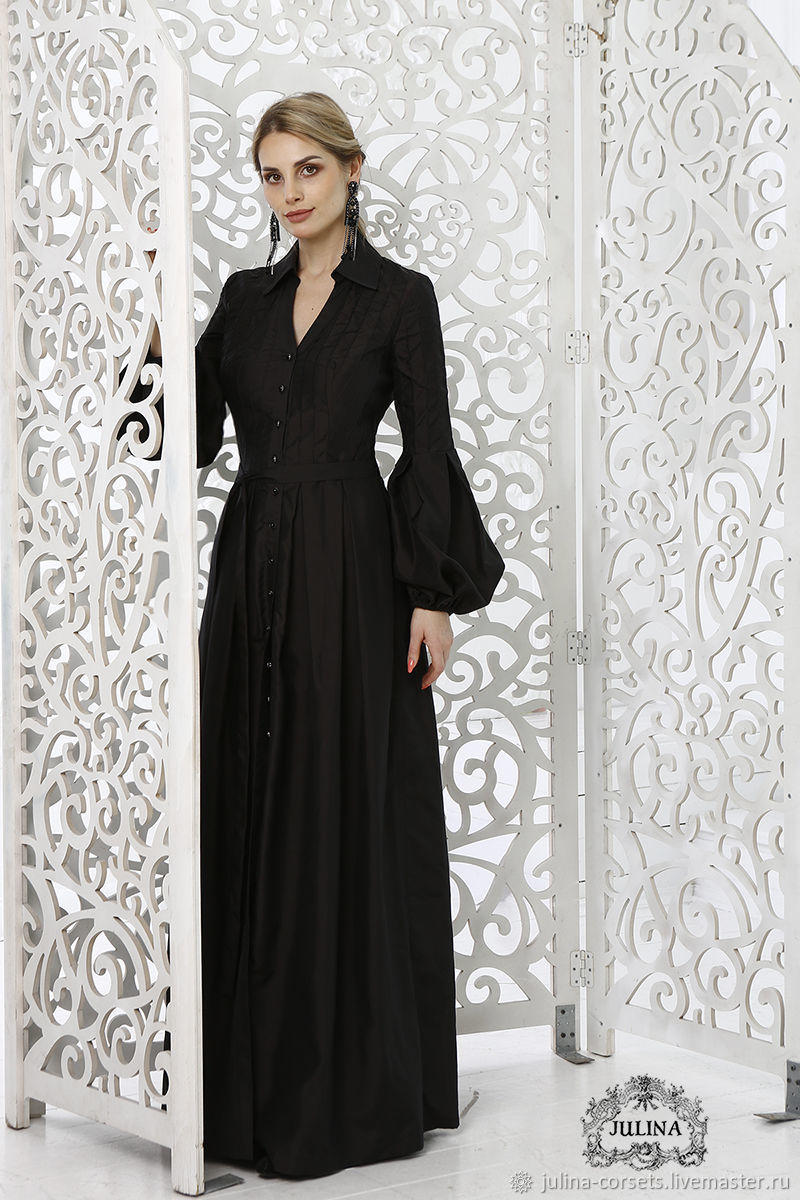 Платье черное из шелковой тафты "Melisenta", Платья, Москва,  Фото №1