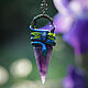 Blue Snake pendulum pendant with amethyst and labradorite, Pendants, Moscow,  Фото №1