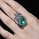 Adaya Ring with malachite made of 925 sterling silver HC0016-3, Rings, Yerevan,  Фото №1