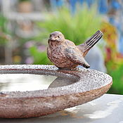 Дача и сад handmade. Livemaster - original item Drinking bowl for birds Naturel made of concrete garden decor. Handmade.