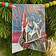 Гирлянда из 9 флажков с иллюстрациями новогодних открыток 1941-45 г. Елочные игрушки. Милые сердцу вещицы. Интернет-магазин Ярмарка Мастеров.  Фото №2