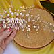 Bridal comb with white pearls 'Pearl branch', Hair Decoration, Kiev,  Фото №1