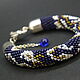 Order Harness bead 'Blue Paisley Patterns' beaded decoration. Zolotaya-Ribka (Zolotaya-Ribka). Livemaster. . Necklace Фото №3