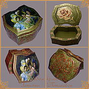 Для дома и интерьера handmade. Livemaster - original item Shaped Box "Three Roses walk on Versailles",. Handmade.