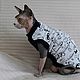 Одежда для кошек майка  "Wow cat". Одежда для питомцев. Happy-Sphynx. Интернет-магазин Ярмарка Мастеров.  Фото №2