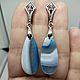 Order Earrings With a dream of the Sea (tinted agate). Selberiya shop. Livemaster. . Earrings Фото №3