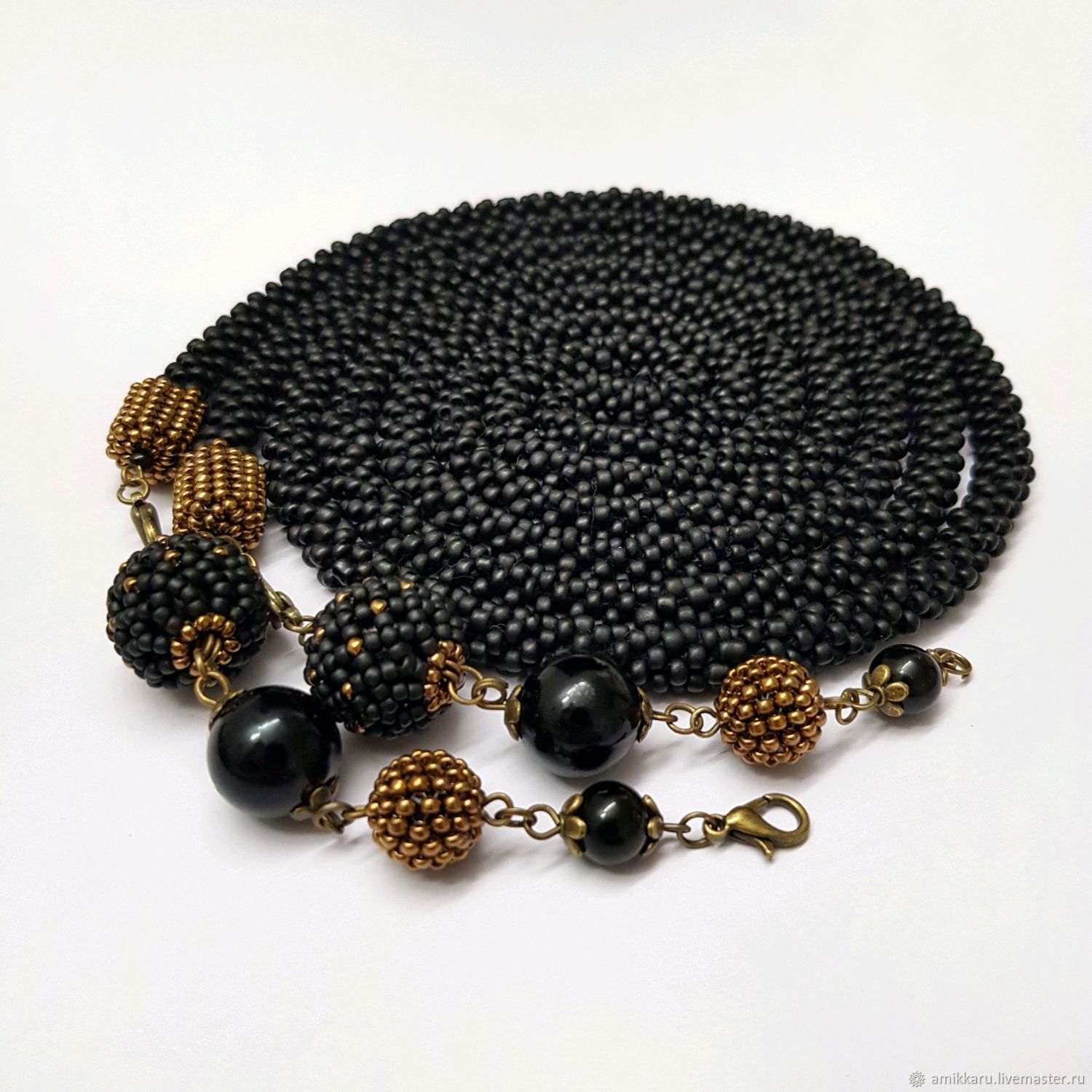 Lariat bead black matte, Lariats, Kireevsk,  Фото №1