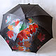 Order Umbrella with hand-painted Autumn leaves black umbrella with a picture. UmbrellaFineArt. Livemaster. . Umbrellas Фото №3