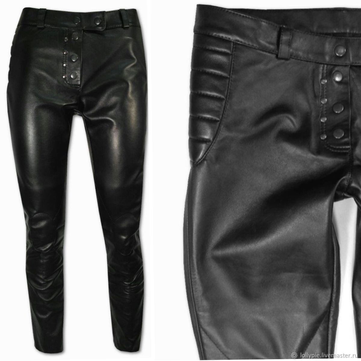 black leather jeans womens