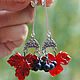 'Maiden grapes ('Red Autumn Leaves') earrings, Earrings, St. Petersburg,  Фото №1