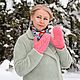 Order  Fashionable Women's Knitted Down Mittens. Down shop (TeploPuha34). Livemaster. . Mittens Фото №3