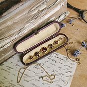 Винтаж: Прекрасный серебряный браслет с искрящимися природными аметистами