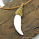 Pendant, amulet, talisman, the Fang of the wolf (natural) silver, gold plated M4. Pendants. Urbanstyle. My Livemaster. Фото №6