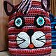 Корзинка "Котик" для хранения игрушек. Корзины. Ягодки - Клубочки (Наталья). Интернет-магазин Ярмарка Мастеров.  Фото №2