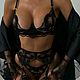 Черноë бельё из вышивки на сетке. Комплекты белья. Natali Lingerie / Нижнее бельё ручной работы!. Интернет-магазин Ярмарка Мастеров.  Фото №2