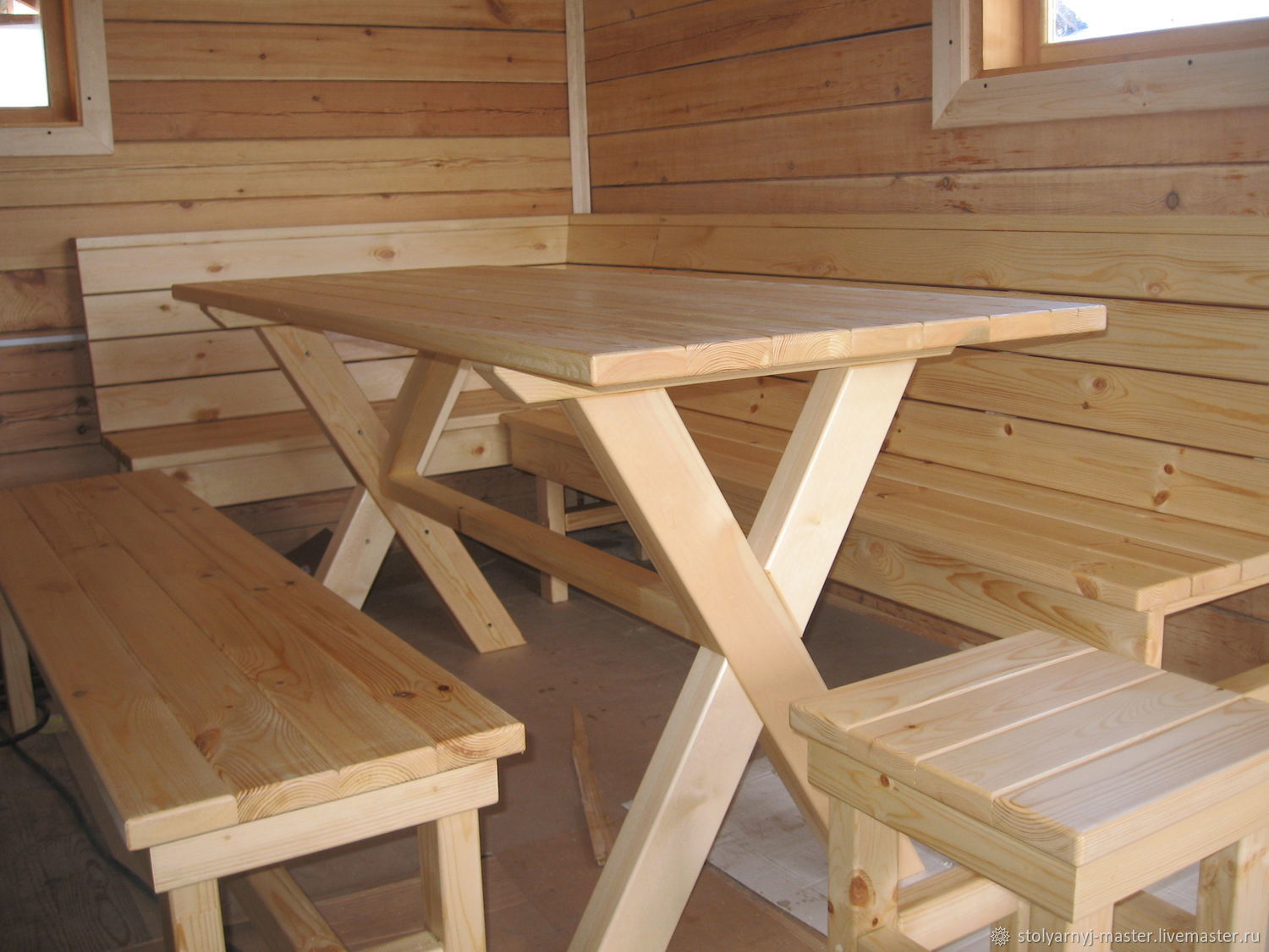 стол деревянный для бани своими руками