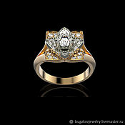 Помолвочное кольцо из золота 585 с фианитами
