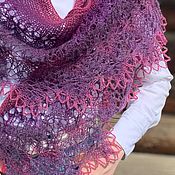 Аксессуары handmade. Livemaster - original item Fishu Purple Heather large scarf. Handmade.