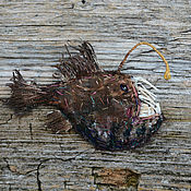 Украшения handmade. Livemaster - original item Textile brooch Angler Fish. Handmade.