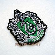 Материалы для творчества handmade. Livemaster - original item Patches on clothing coat of arms Slytherin Chevron patch. Handmade.