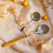 Посуда ручной работы. Ярмарка Мастеров - ручная работа Antique silver-plated spoons shells sifters England. Handmade.