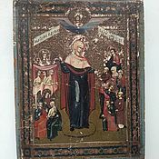 Винтаж: Икона"Избранные святые",святой мученик Самон,Гурий и Авив.к.19-н.20вв