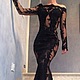 Order Black lace dress with cold shoulder in the style of 3D. Lana Kmekich (lanakmekich). Livemaster. . Dresses Фото №3
