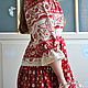 Dress red linen long Dove. Dresses. Kupava - ethno/boho. My Livemaster. Фото №4