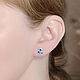 Earrings 'Triangle'. Natural stones, inlay, Stud earrings, Moscow,  Фото №1