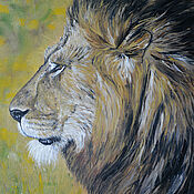 Картины и панно handmade. Livemaster - original item Painting lion-King of beasts, oil on canvas, 40 x 50. Handmade.