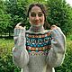 Order Merino grey Women's Jacquard sweater, Lopapeisa. Dobryy_vyaz. Livemaster. . Sweaters Фото №3