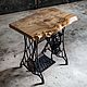 Table on a cast-iron bed made of a slab of elm 'Singer', Tables, Ivanovo,  Фото №1