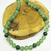 Работы для детей, handmade. Livemaster - original item Beads made of natural green aventurine Forest 47 cm. Handmade.
