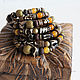 Multi-row bracelet Heart of Africa brown ethno yellow large bronze. Bead bracelet. Ritasdreams (ritasdreams). My Livemaster. Фото №5