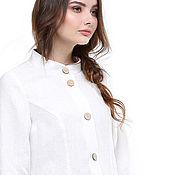 Одежда ручной работы. Ярмарка Мастеров - ручная работа White jacket made of 100% linen. Handmade.
