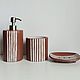 Заказать Набор керамический для ванной комнаты,  3 предмета. Dar.ceramica (daria-rasputina). Ярмарка Мастеров. . Диспенсеры и стаканы Фото №3