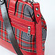 Bag red combined textile, leather. Valise. decoupage2013. Online shopping on My Livemaster.  Фото №2