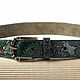 Order Dark green leather belt, width 3,4 cm. Two Starlings. Livemaster. . Straps Фото №3