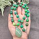 Order Necklace with pendant natural stone chrysoprase Agate. naturalkavni. Livemaster. . Necklace Фото №3