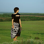 Одежда handmade. Livemaster - original item Asymmetric Linen Skirt «Black». Handmade.