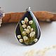 Drop pendant with real flowers. Eye-catching pendant, Pendant, Moscow,  Фото №1