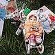 Ватная парочка "мальчик и девочка на санках с подарками", Мини фигурки и статуэтки, Красная Гора,  Фото №1