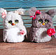 Owls with flowers toy made of wool, Felted Toy, Moscow,  Фото №1