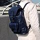 Leather backpack women's blue Denim Fashion R11p-661. Backpacks. Natalia Kalinovskaya. My Livemaster. Фото №4
