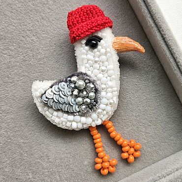Украшения ручной работы. Ярмарка Мастеров - ручная работа Брошь Чайка. Handmade.