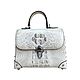 Women's handbag, made of a raised part of crocodile skin, in a milky color, Classic Bag, St. Petersburg,  Фото №1